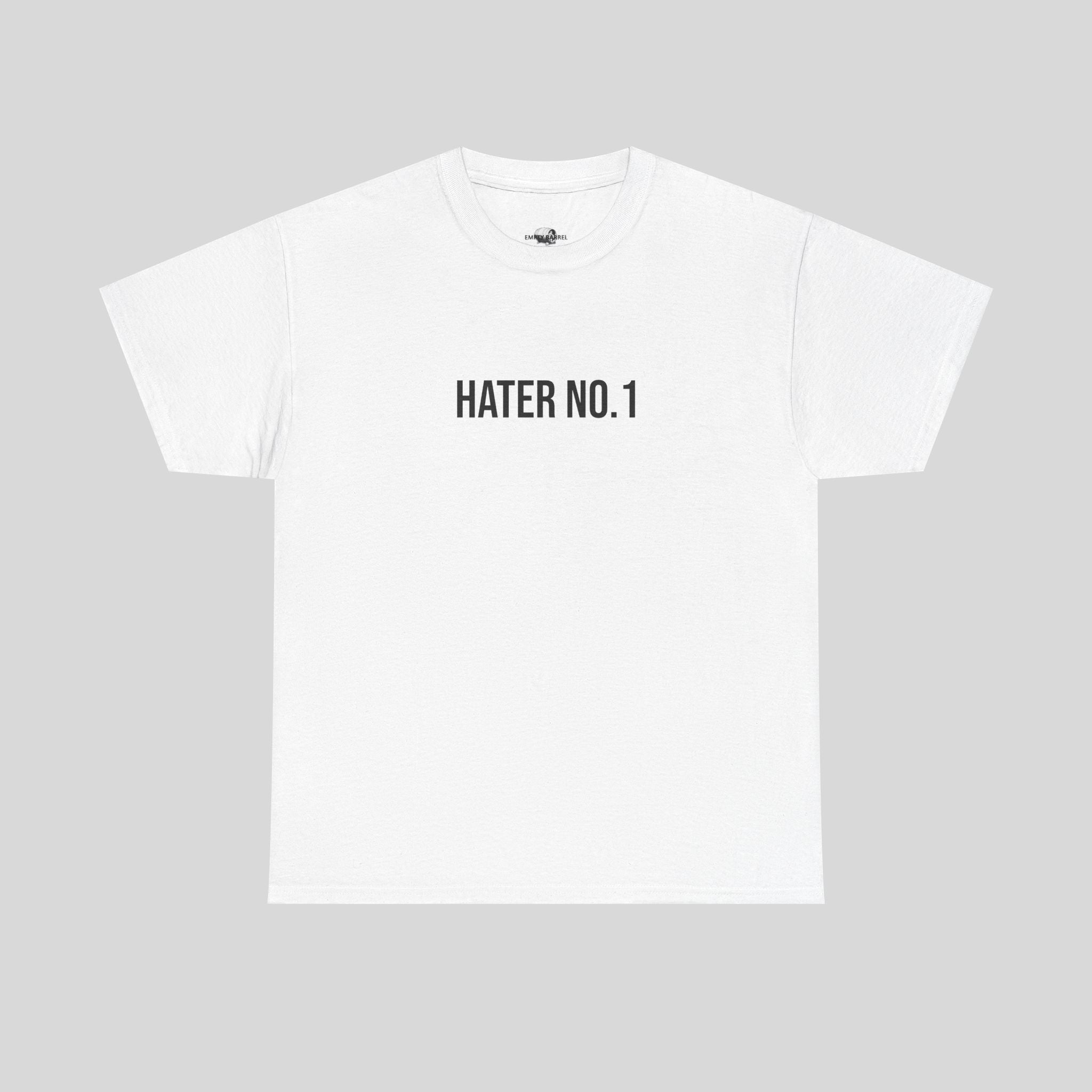 HATER Printify T-Shirt in Schwarz mit modernem Design, bequemes Baumwollmaterial, für Männer und Frauen, frontaler Druck