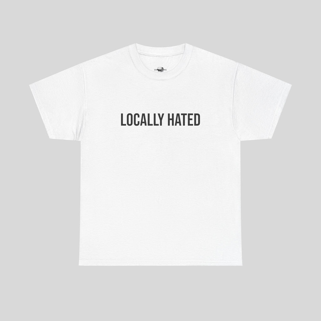Schwarzes Printify T-Shirt mit lokalem Hates-Design, bequemes Unisex-Shirt aus Baumwolle, detailreiches Druckmotiv sichtbar
